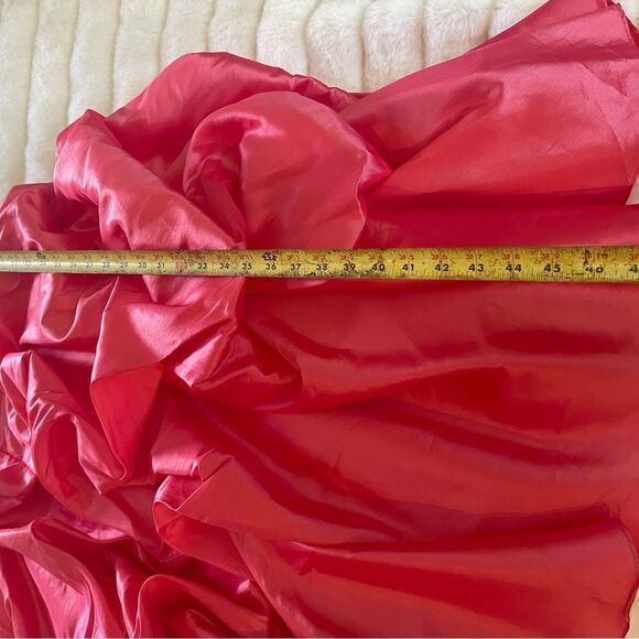 Night Moves strapless Flamingo Corset Ball Gown lace up back ruffle bottom SZ4 - Picture 9 of 11